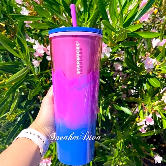 💜💗Starbucks New Summer ombre Venti tumbler cup💙 - Picture 1 of 2